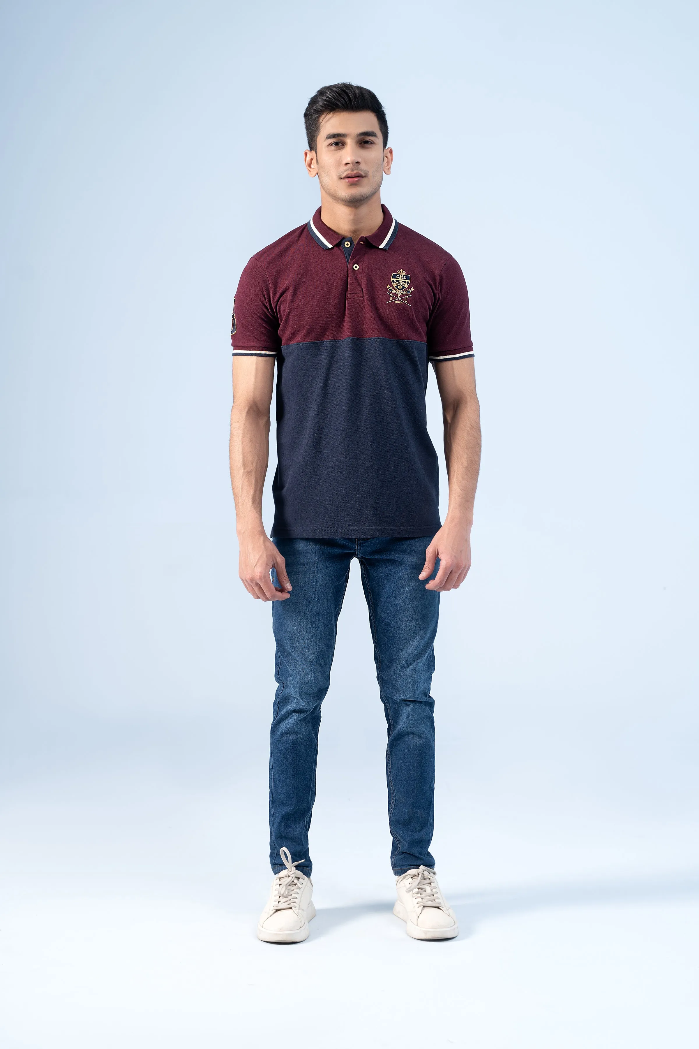 FASHION POLO SHIRT MAROON NAVY