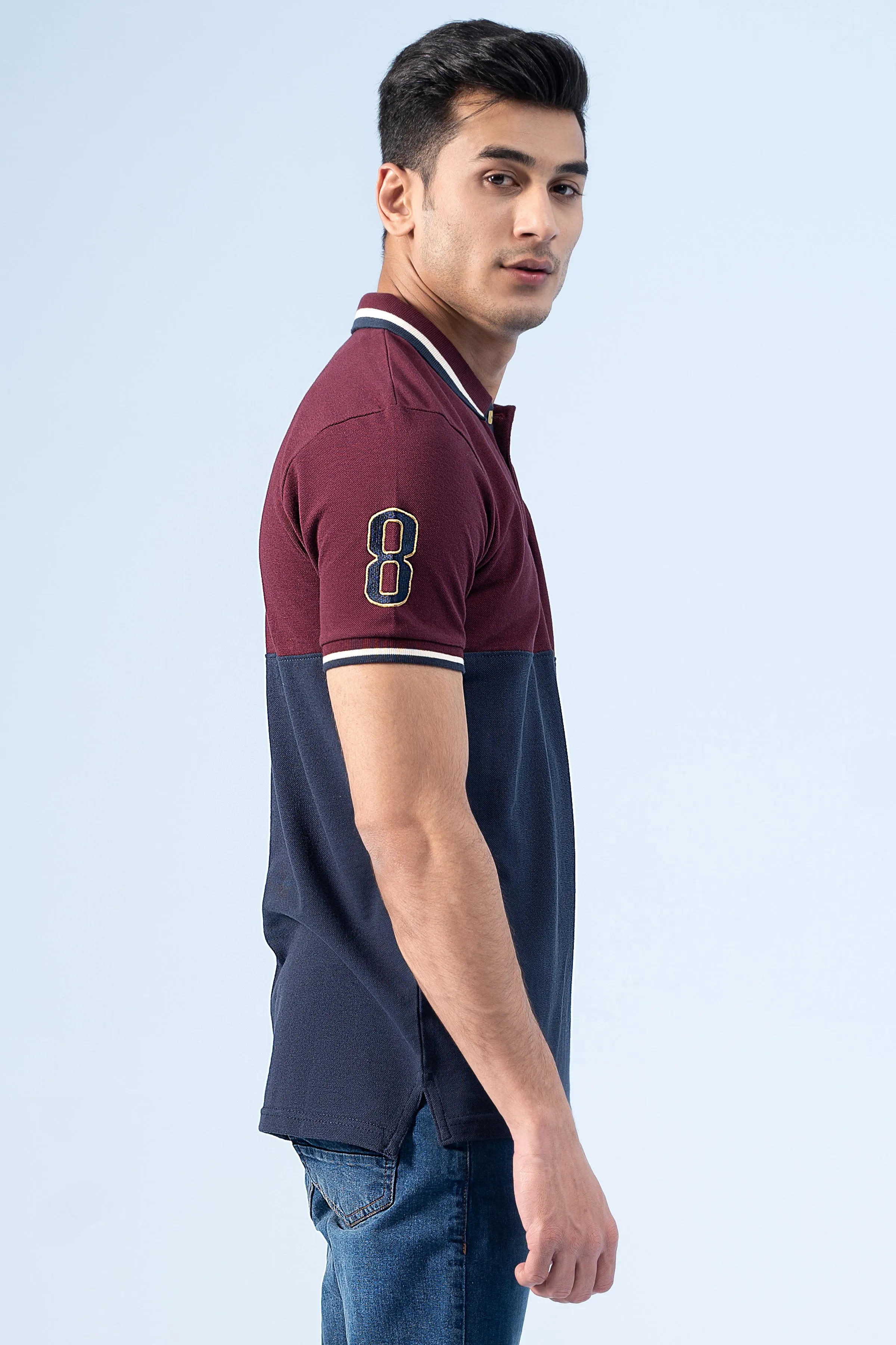 FASHION POLO SHIRT MAROON NAVY