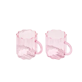 Fazeek Wave Mug Set of 2, Pink