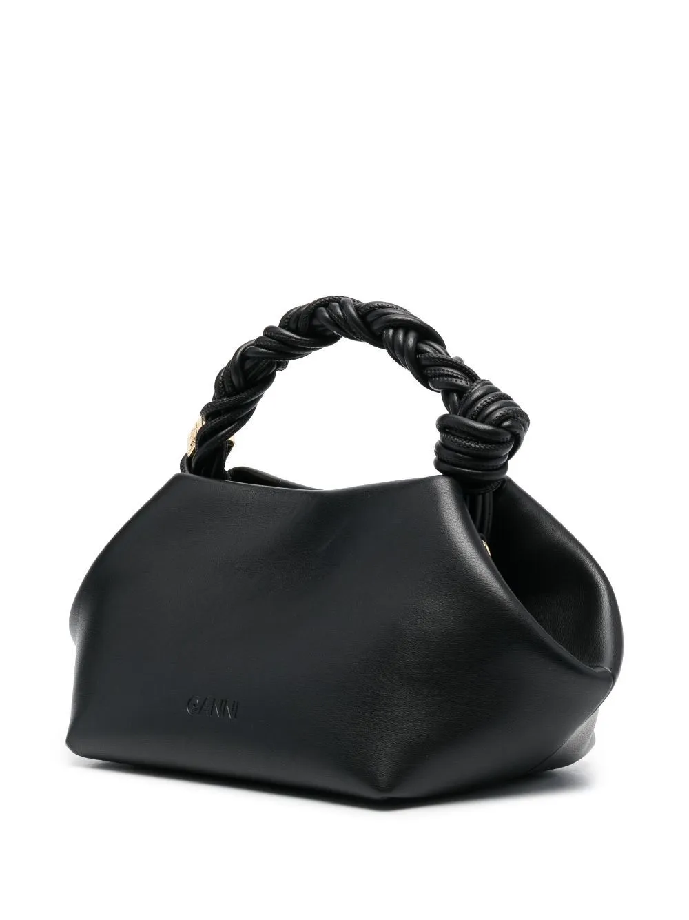 GANNI Bou braided-handle tote bag - Black