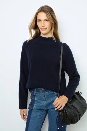 Gerard Darel JAINA INDIGO WOOL STAND UP COLLAR SWEATER