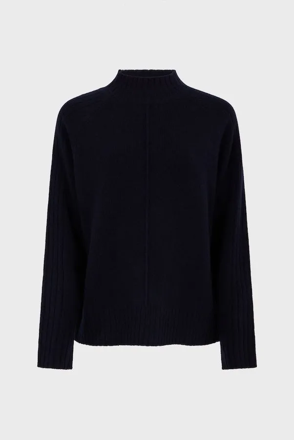 Gerard Darel JAINA INDIGO WOOL STAND UP COLLAR SWEATER