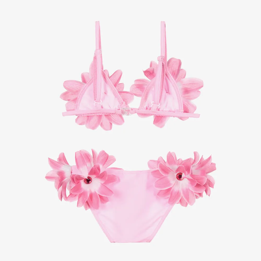 Girls Pink Hibiscus Flower Bikini