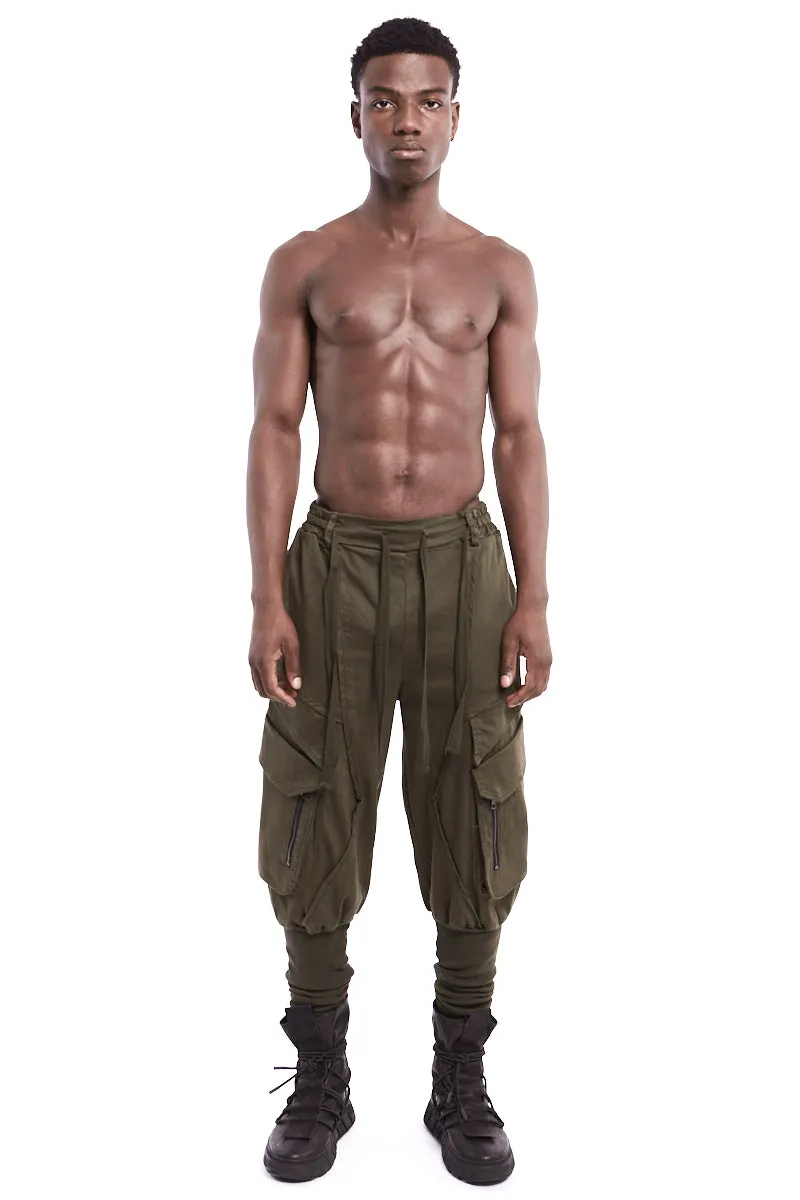 GREEN CARGO STRETCH PANTS