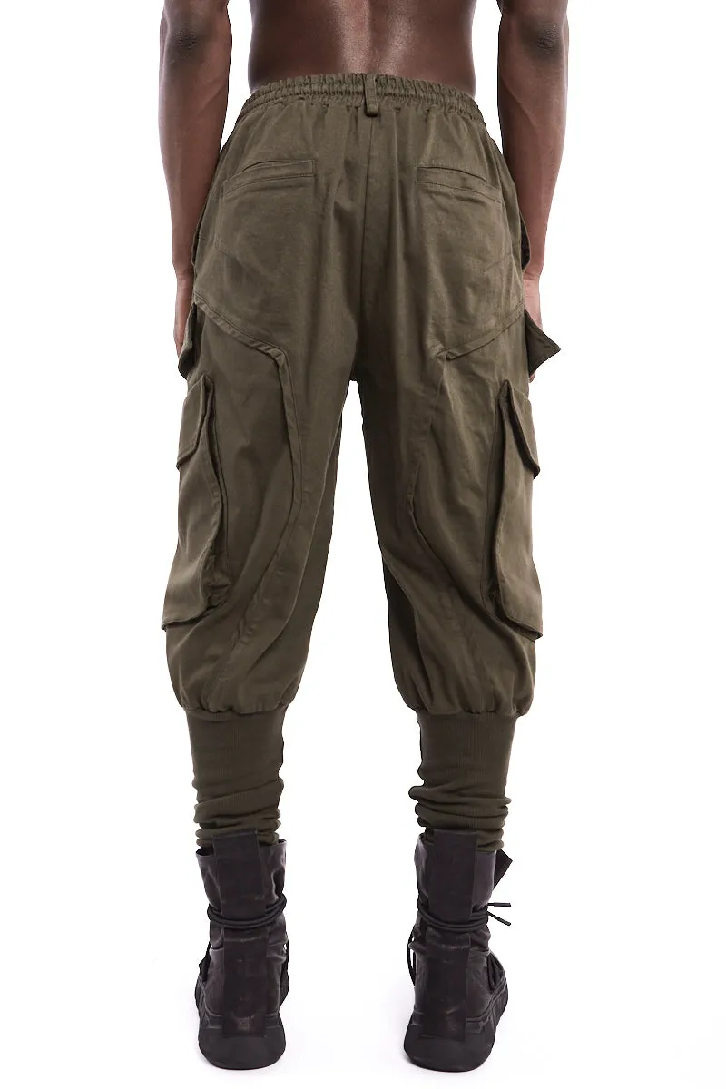 GREEN CARGO STRETCH PANTS