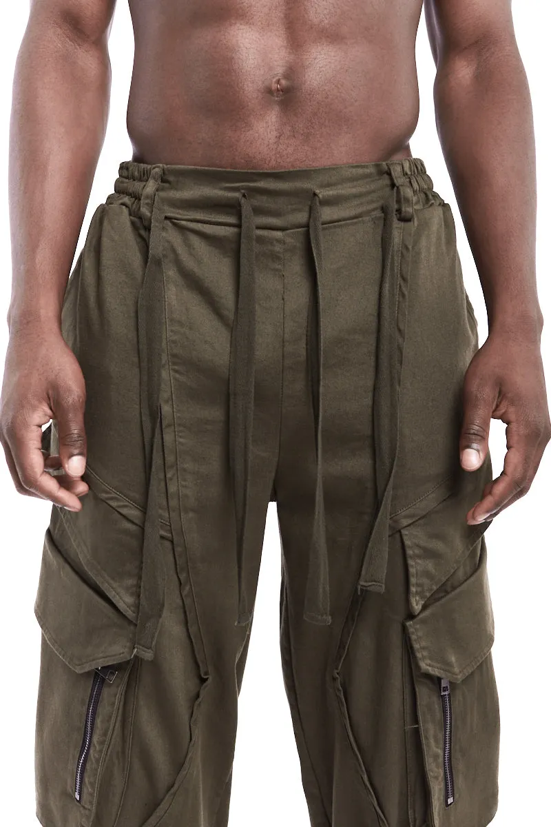 GREEN CARGO STRETCH PANTS