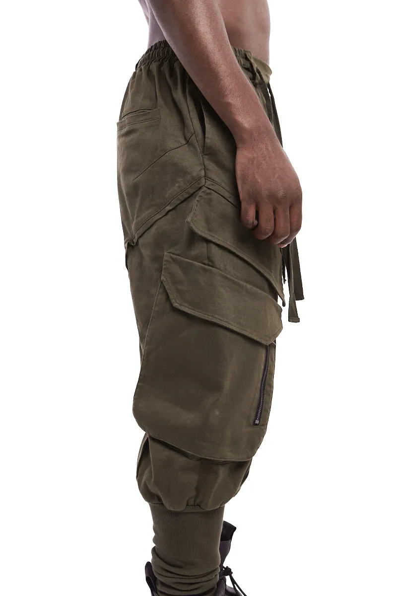 GREEN CARGO STRETCH PANTS