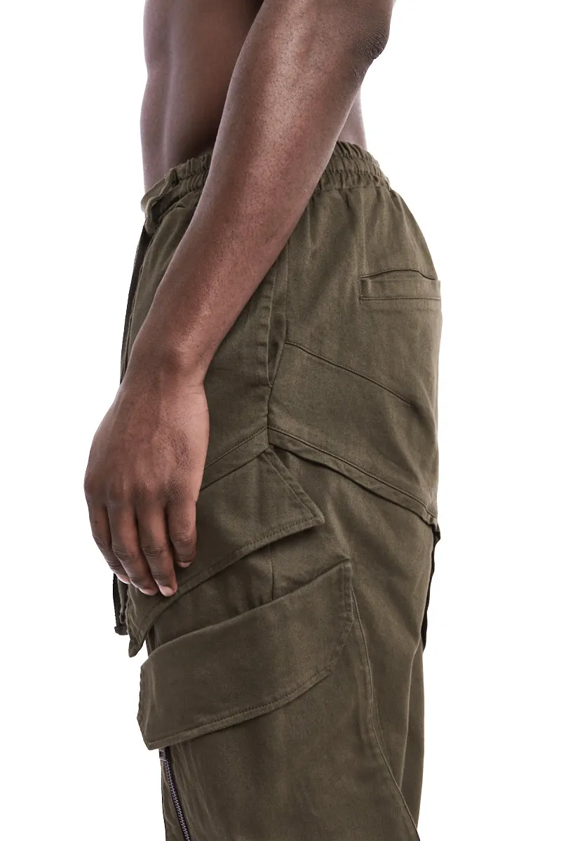 GREEN CARGO STRETCH PANTS