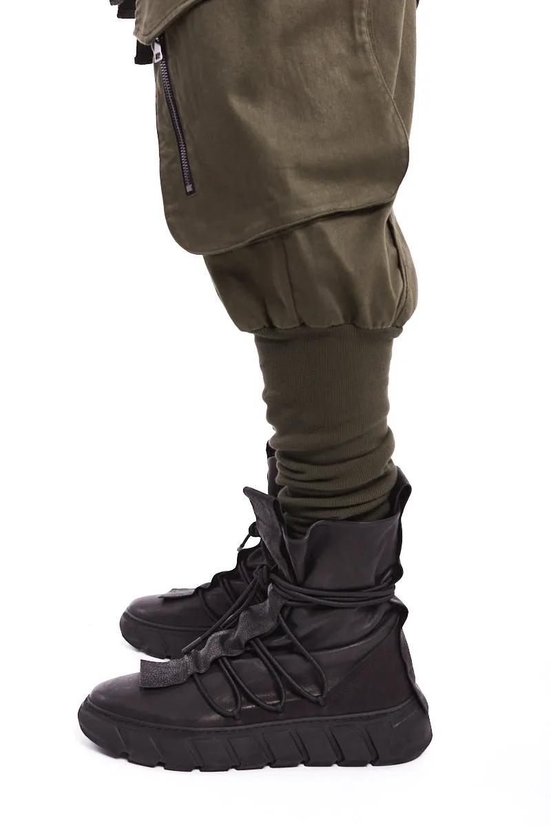 GREEN CARGO STRETCH PANTS