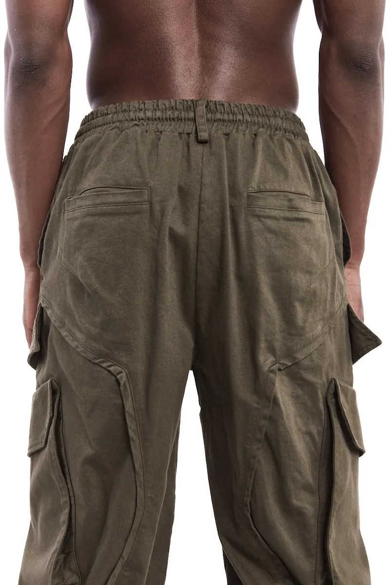 GREEN CARGO STRETCH PANTS