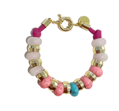 Holst & Lee Semi-Precious Bracelet, Turq, Rose Quartz, Pink Amazonite