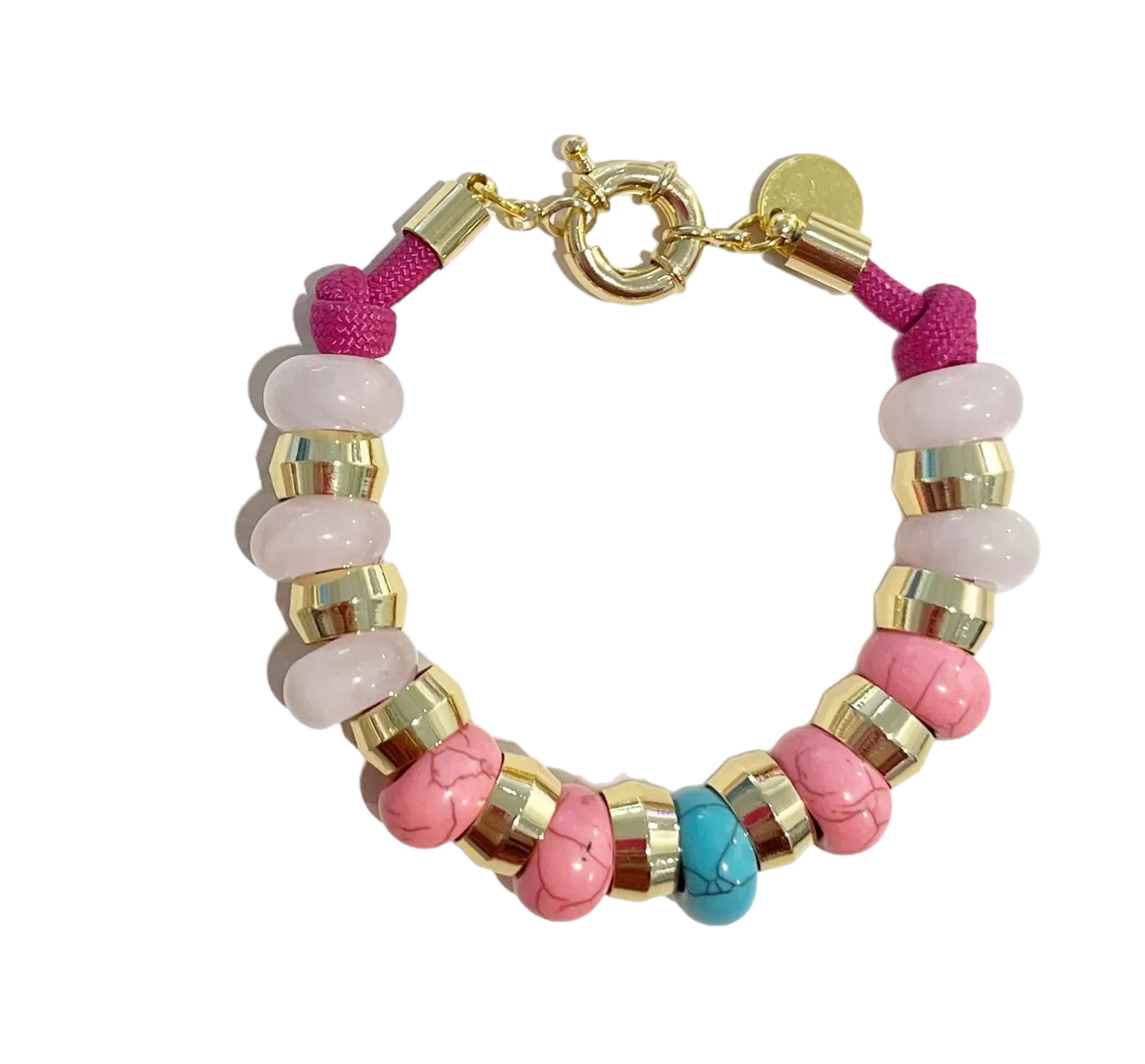 Holst & Lee Semi-Precious Bracelet, Turq, Rose Quartz, Pink Amazonite