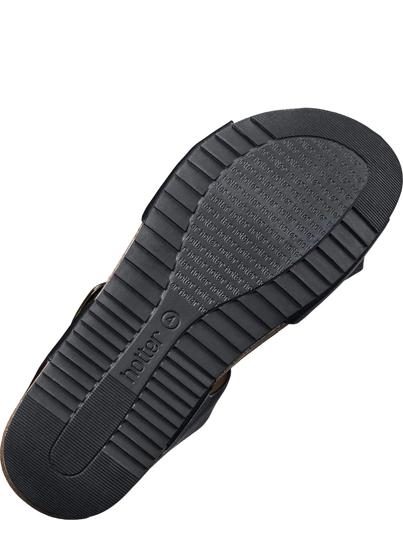 Hotter Sandals Leather Standard Tourist Ii - Black-le