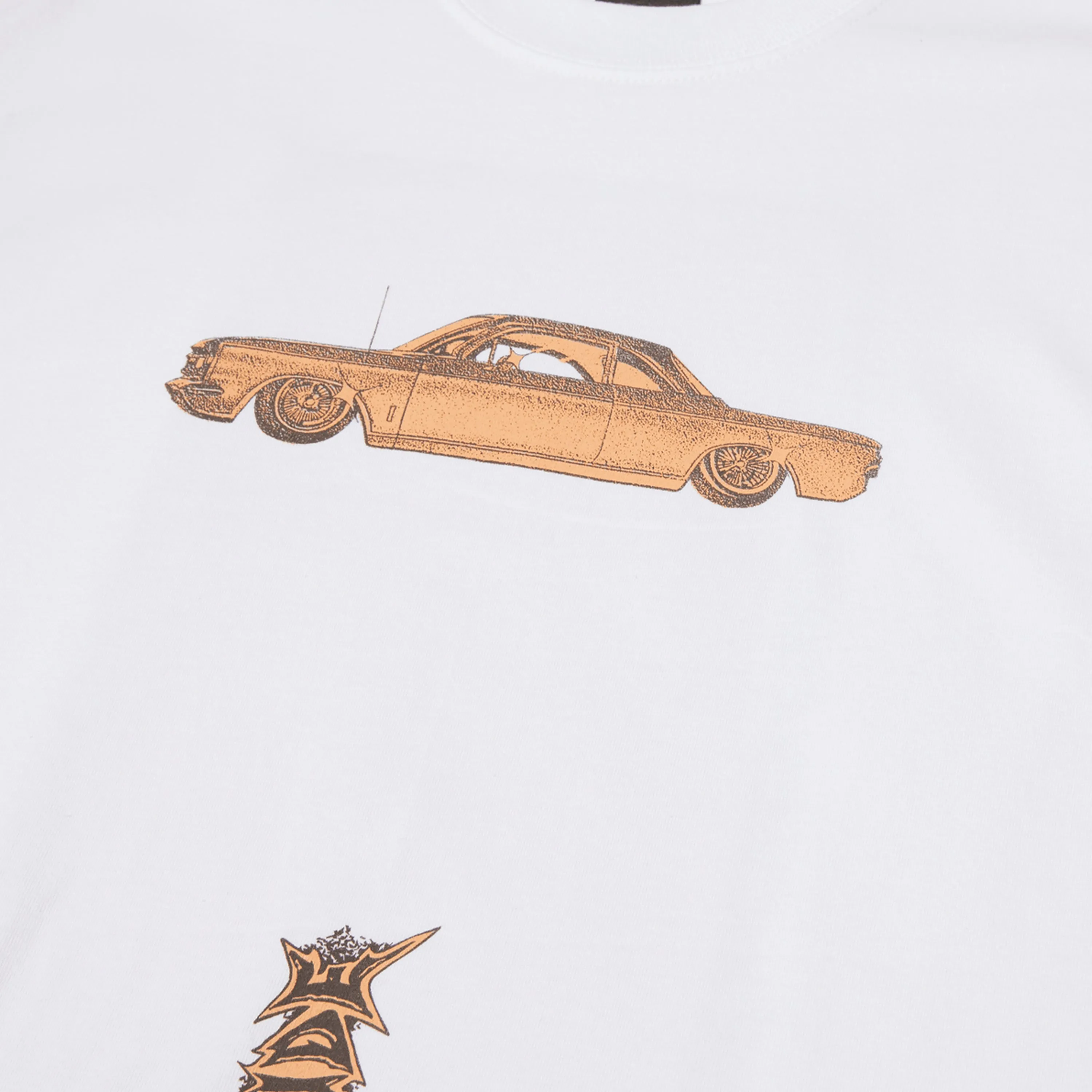 HUF WORLDWIDE CAR CLUB T-SHIRT WHITE & BROWN - TS02168