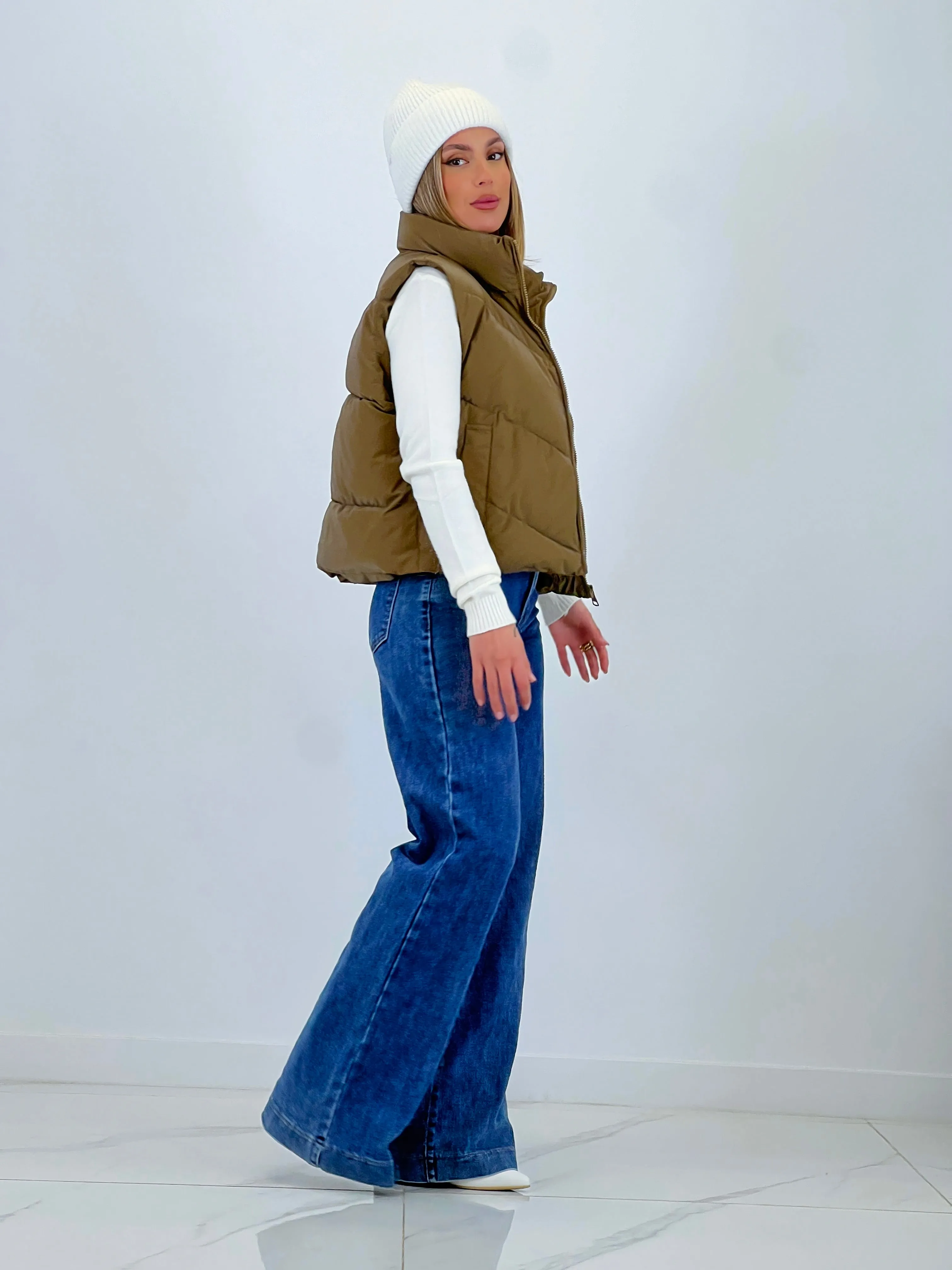 Jeans costura wide leg