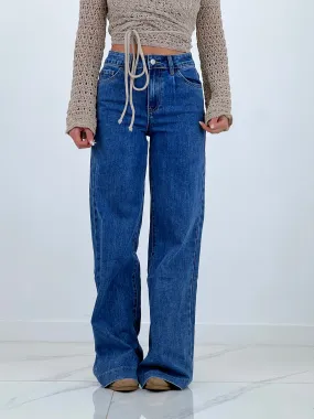 Jeans costura wide leg