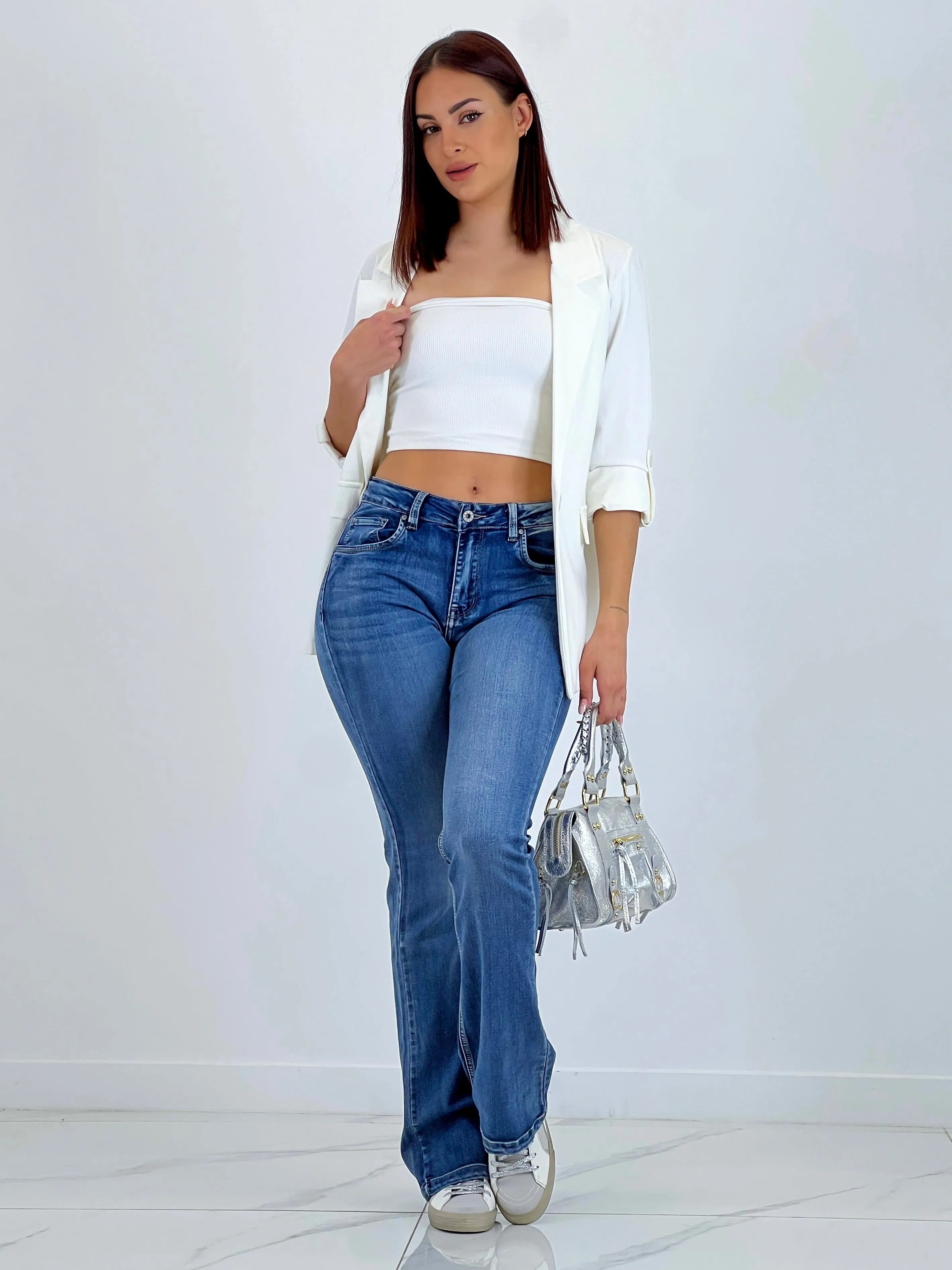 Jeans flare cintura baja