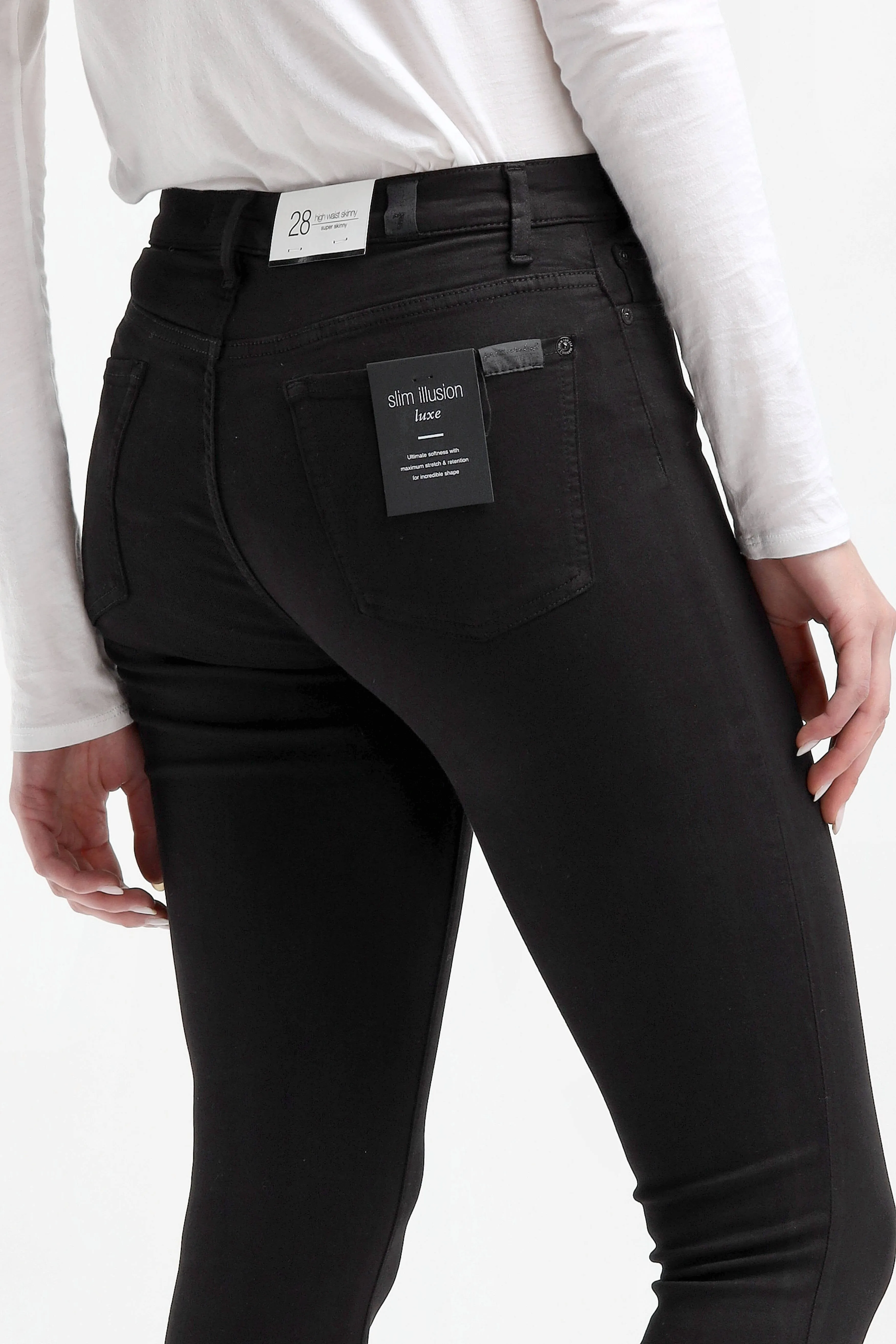 Jeans Skinny Slim Illusion in Schwarz