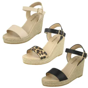 Ladies Savannah High Rope Wedge Sandals F10888