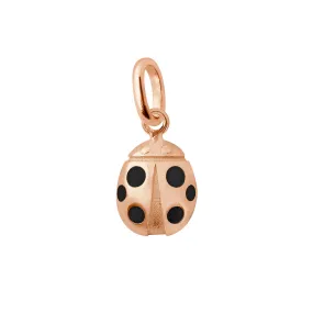 Ladybug Black Pendant, Rose Gold