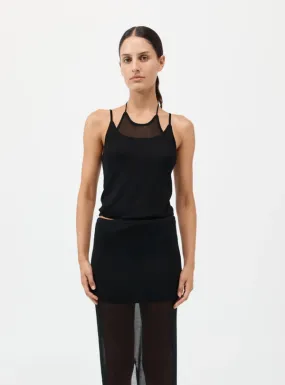 Layered Halter Tank - Black