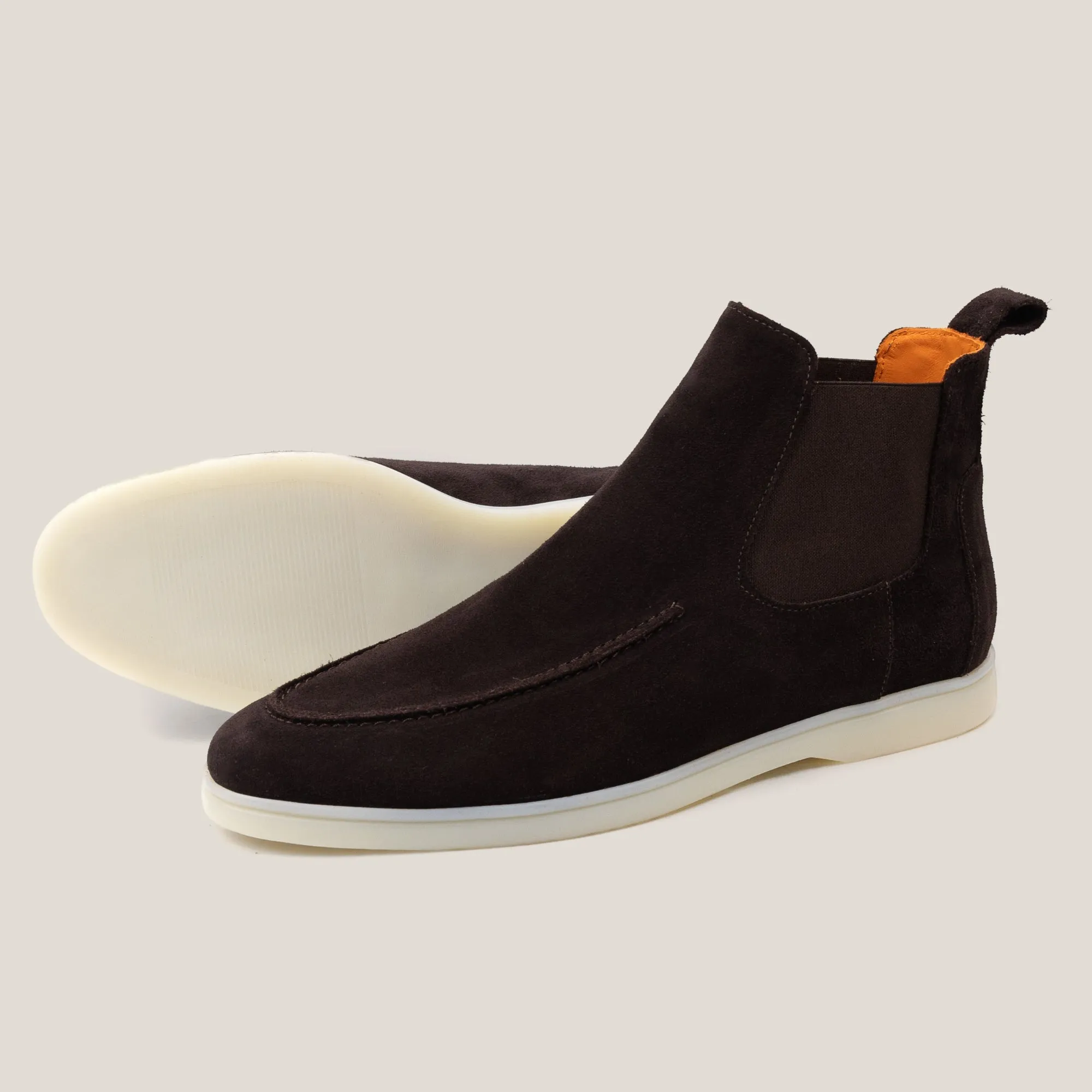 Livorno Dark Brown Suede Chelsea Boots