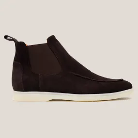 Livorno Dark Brown Suede Chelsea Boots