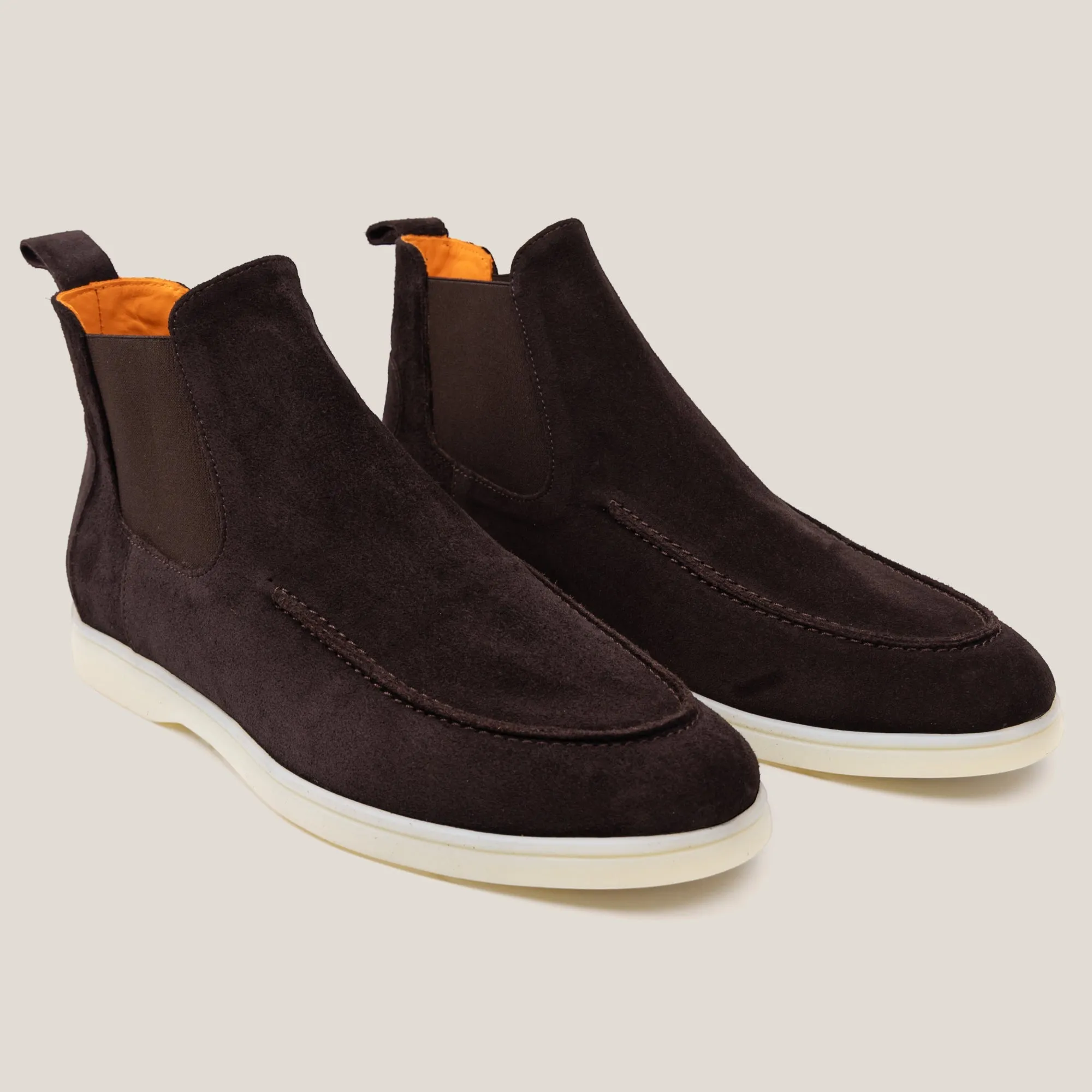 Livorno Dark Brown Suede Chelsea Boots