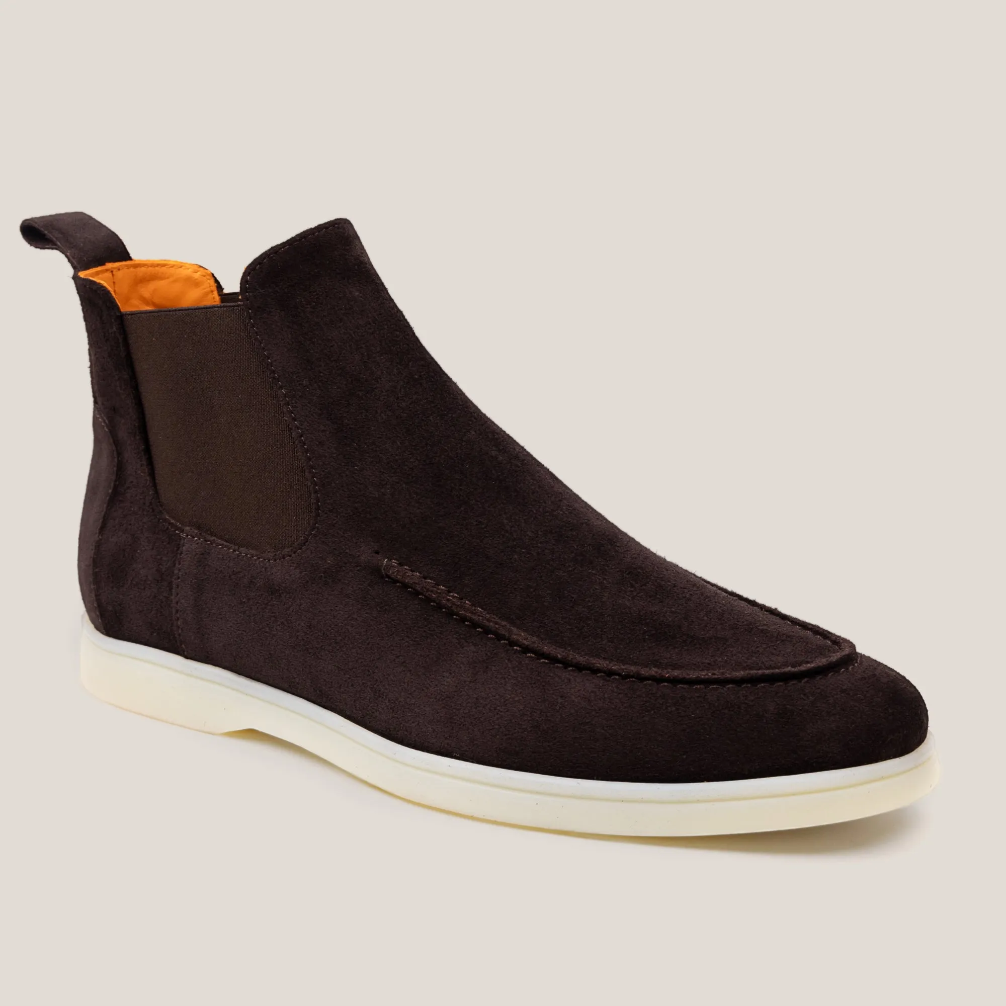 Livorno Dark Brown Suede Chelsea Boots