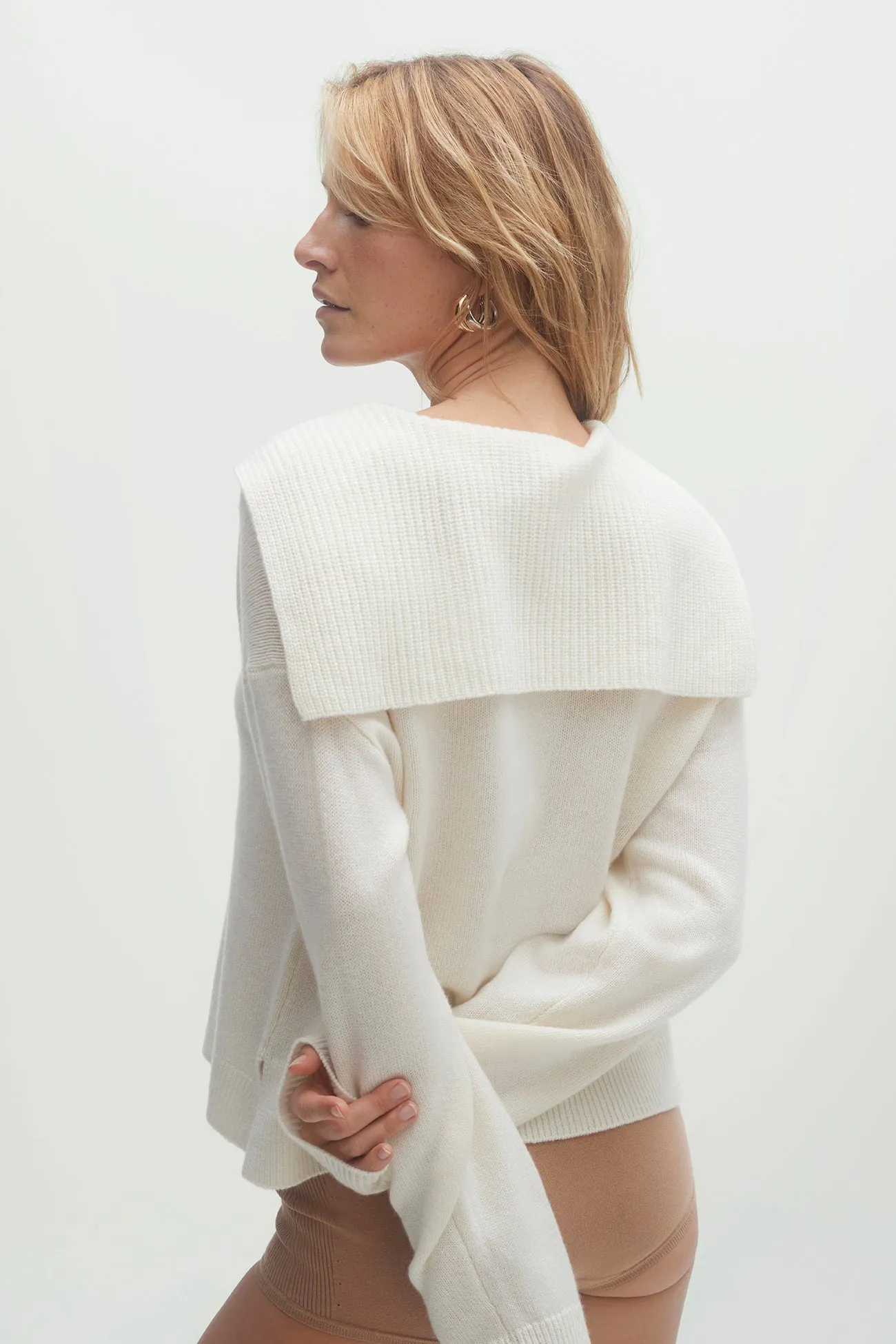 LUISA COLLARED CASHMERE SWEATER