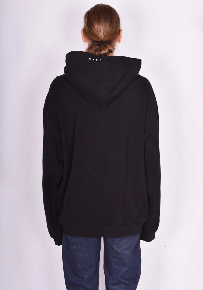 MARNI FUMU0067PE BIO COTTON SWEAT HOODIE BLACK