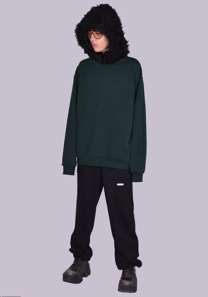 MARNI FUMU0067Q1 FAUX FUR SWEAT HOODIE SPHERICAL GREEN