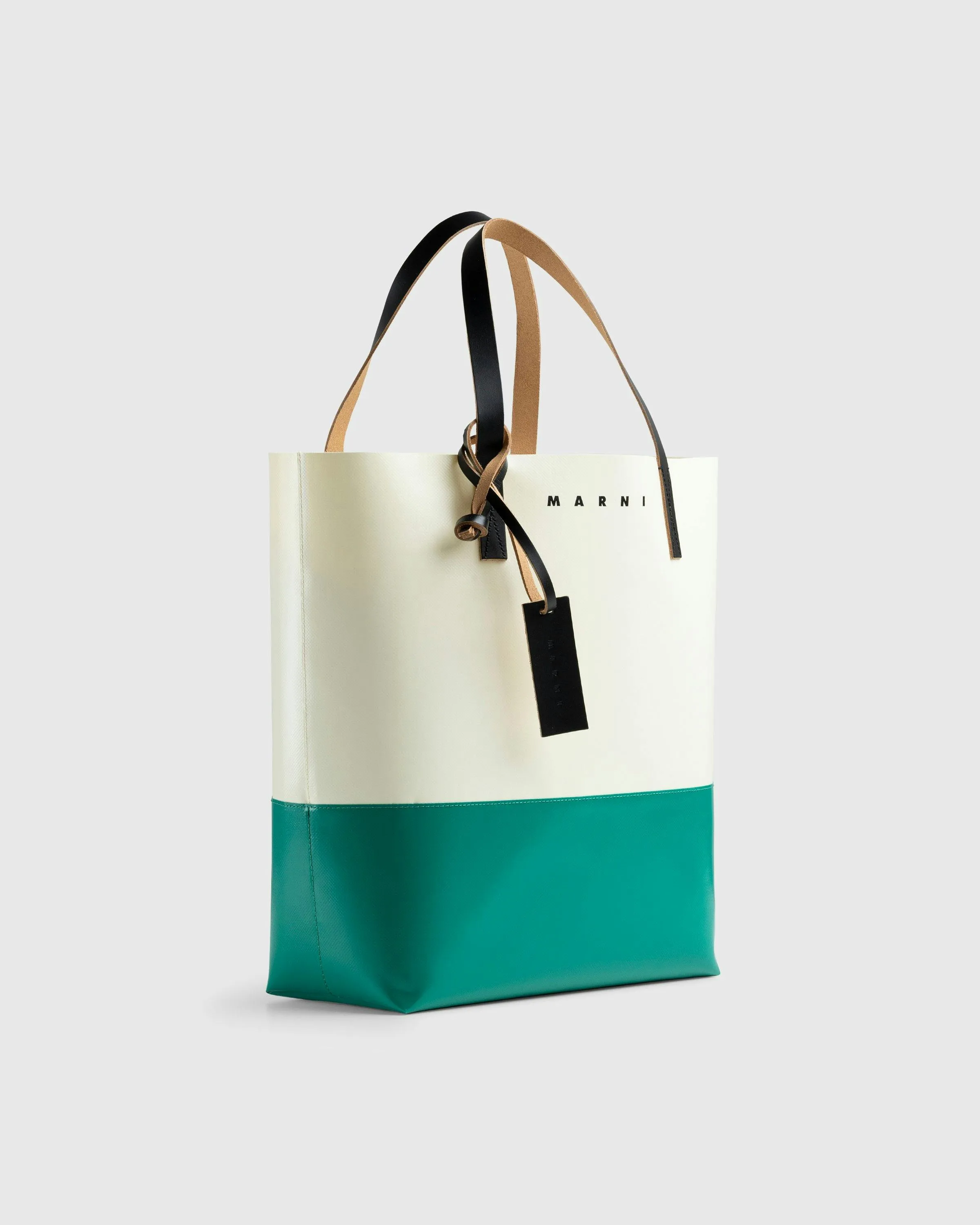 Marni – Tribeca Two-Tone Tote Bag White/Green | Highsnobiety Shop