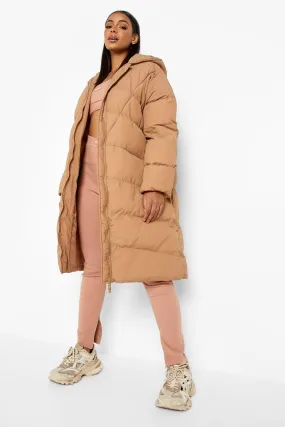 Maxi Quilt Detail Puffer Jacket