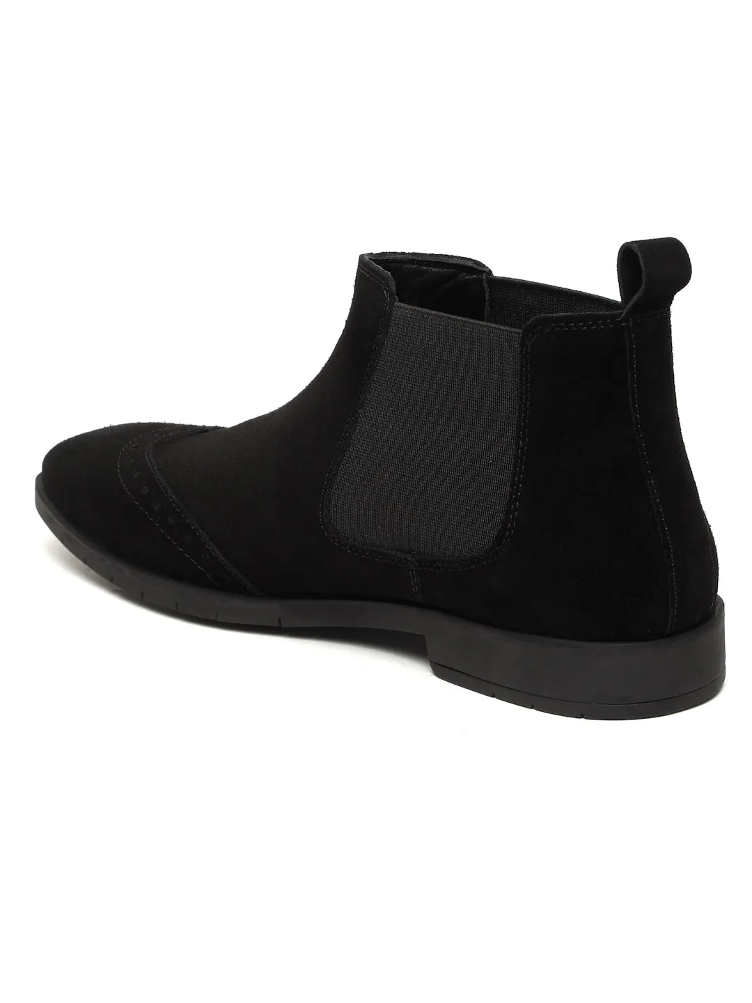 Men's Black classy Suede Leather Mid-Top Chelsea Boots