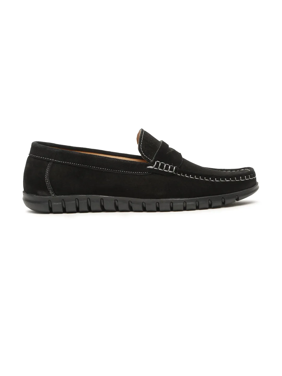 Men's Black Suede Leather Loafers