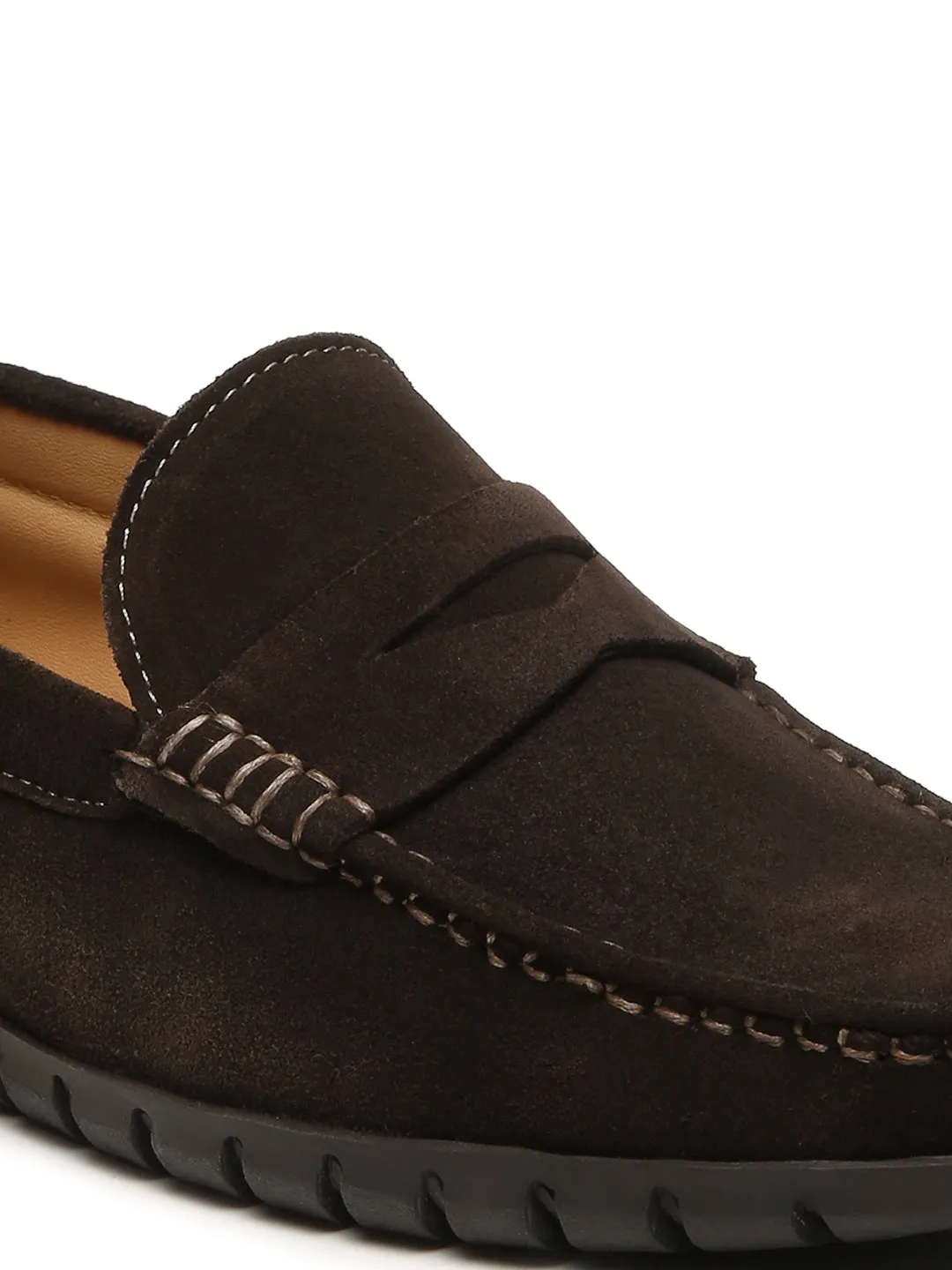 Men's Brown Suede Leather Loafers