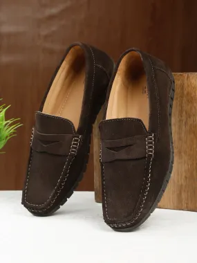 Men's Brown Suede Leather Loafers