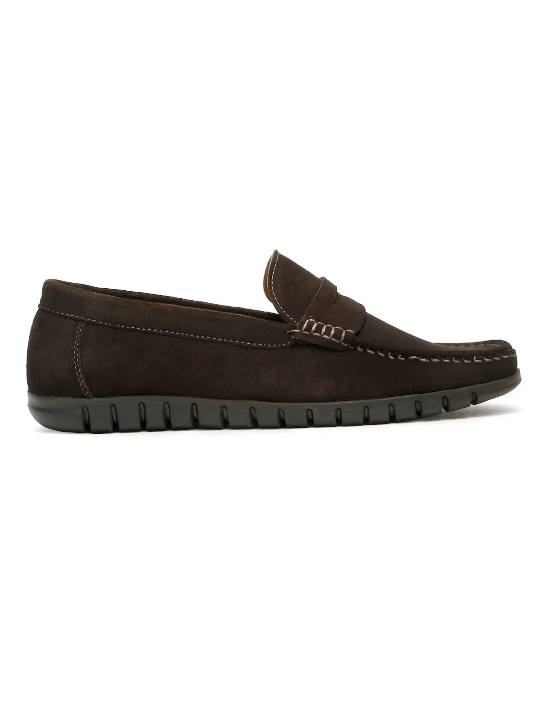 Men's Brown Suede Leather Loafers