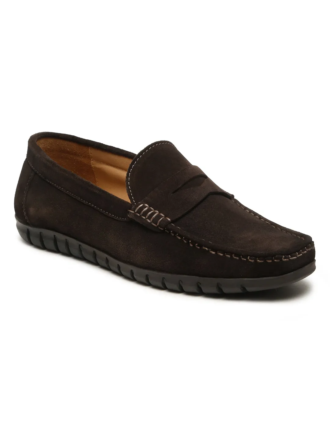 Men's Brown Suede Leather Loafers