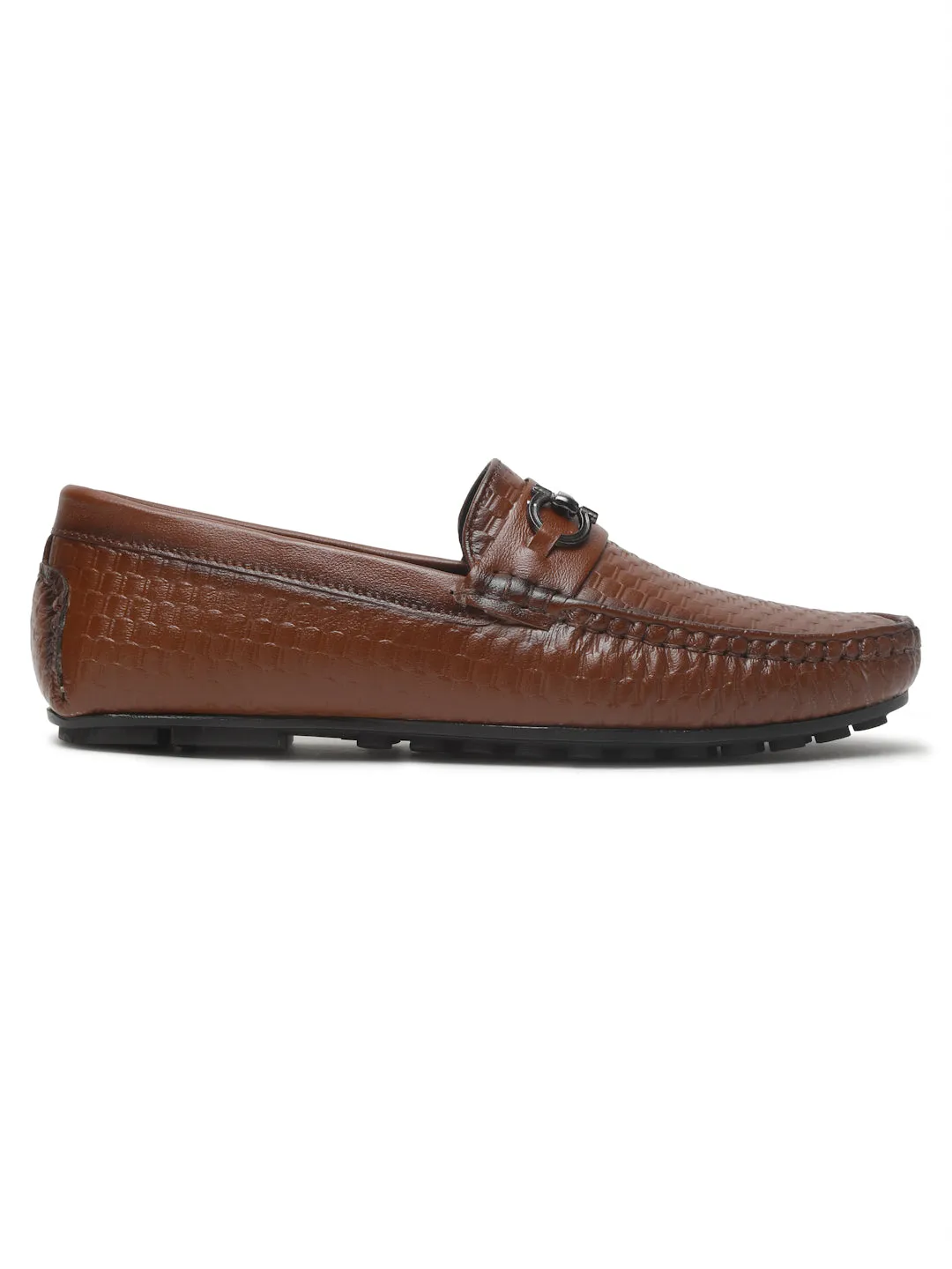 Men's Brown Texture Leather Flexi 360 Loafers