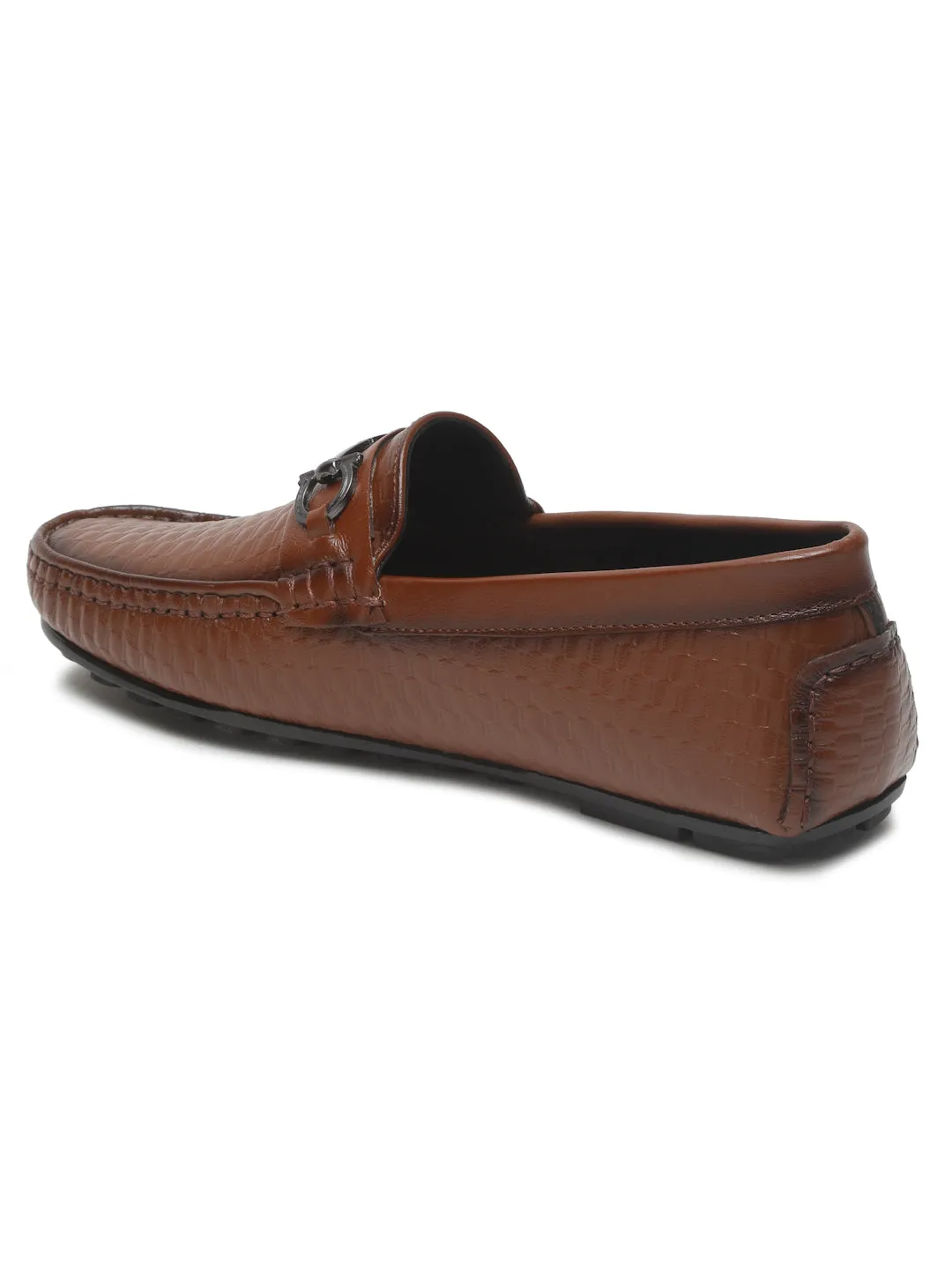 Men's Brown Texture Leather Flexi 360 Loafers