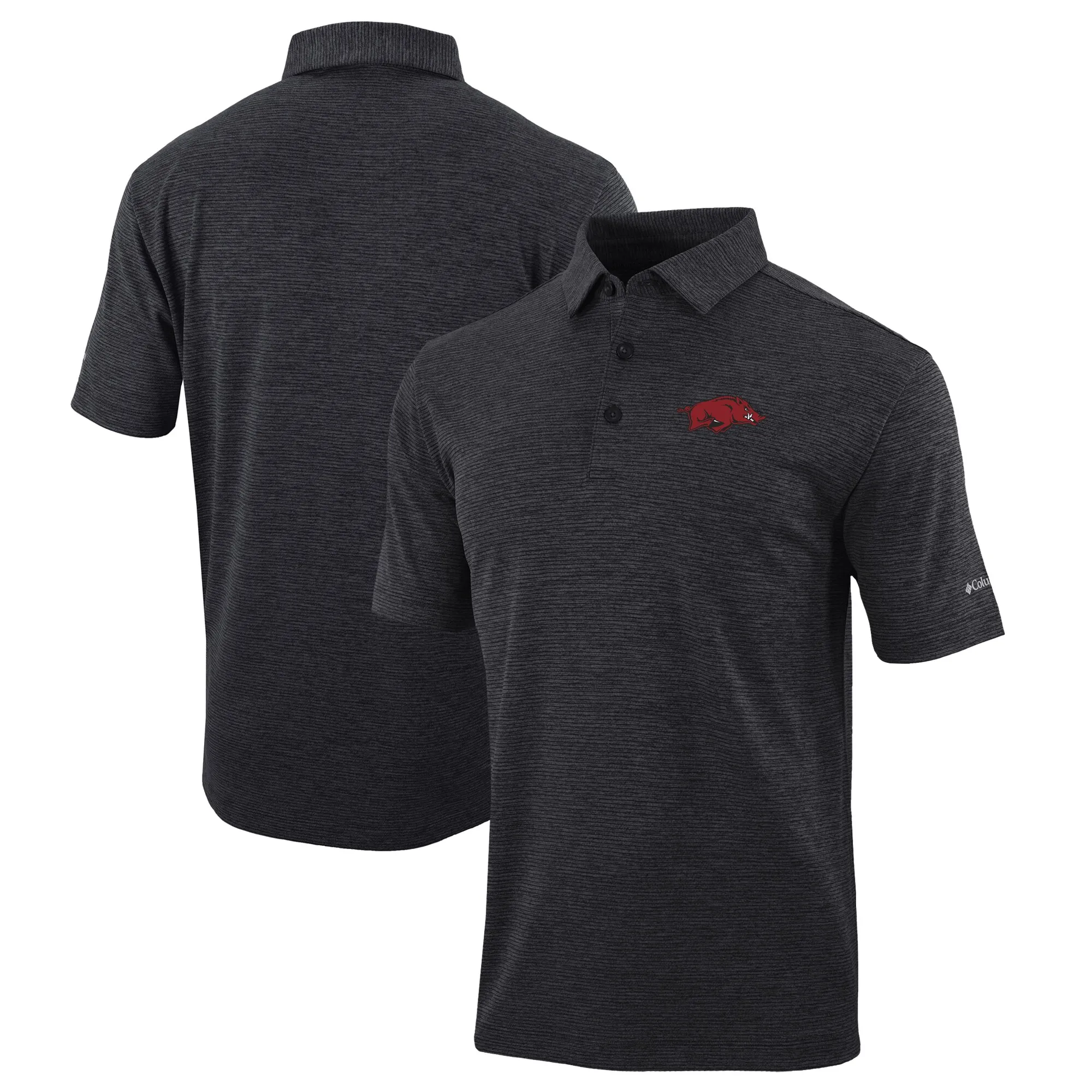 Men's Columbia Black Arkansas Razorbacks Omni-Wick Set II Polo