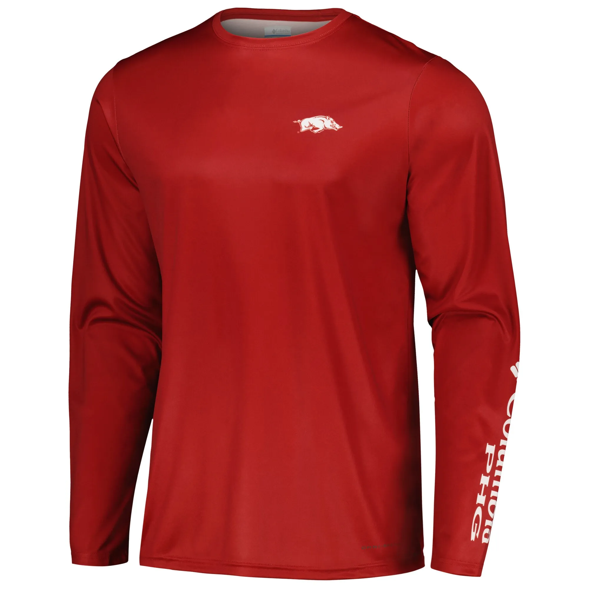 Men's Columbia Cardinal Arkansas Razorbacks Terminal Shot Omni-Shade Omni-Wick Long Sleeve T-Shirt