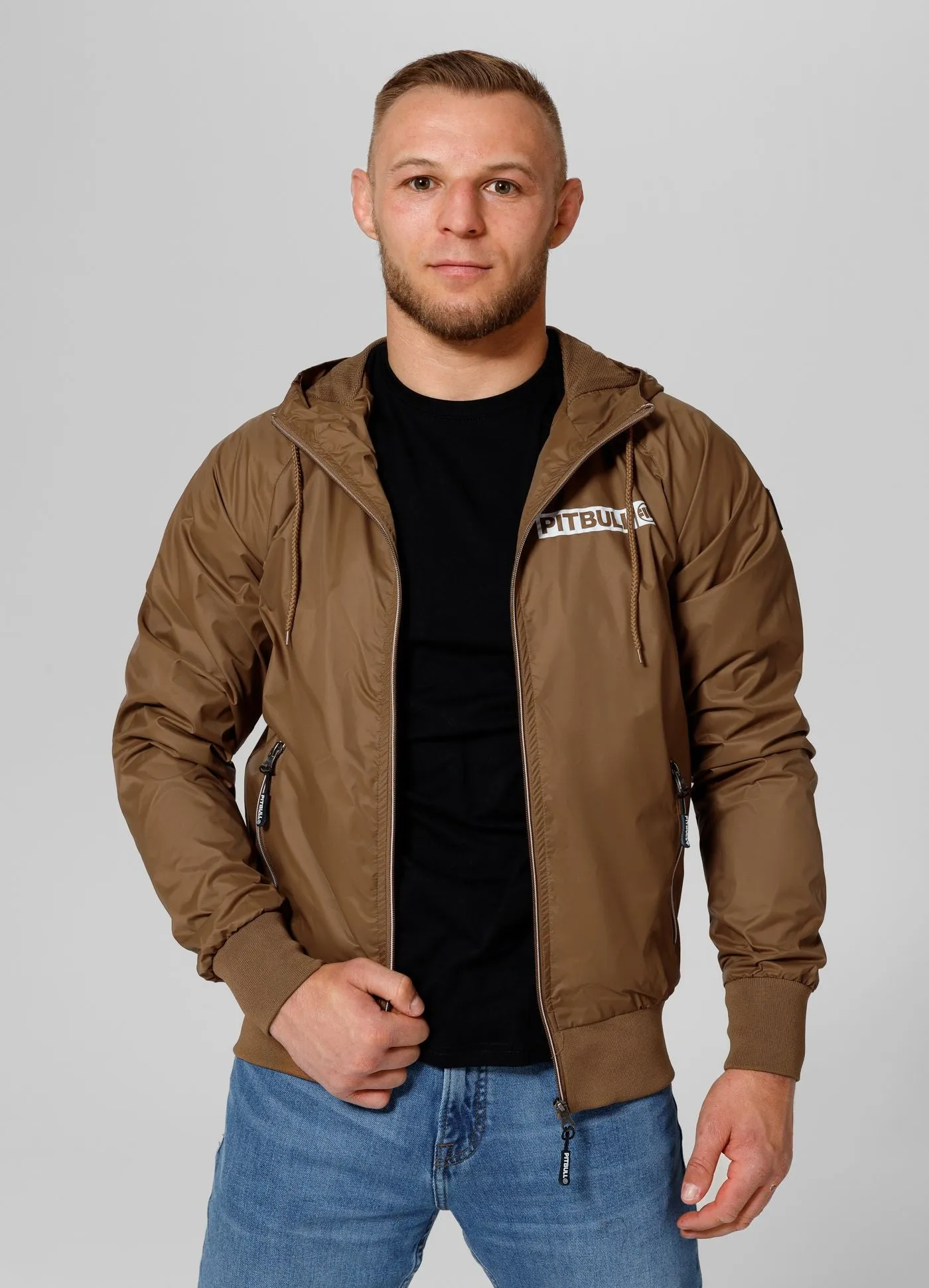 Men's transitional hooded jacket Athletic Logo