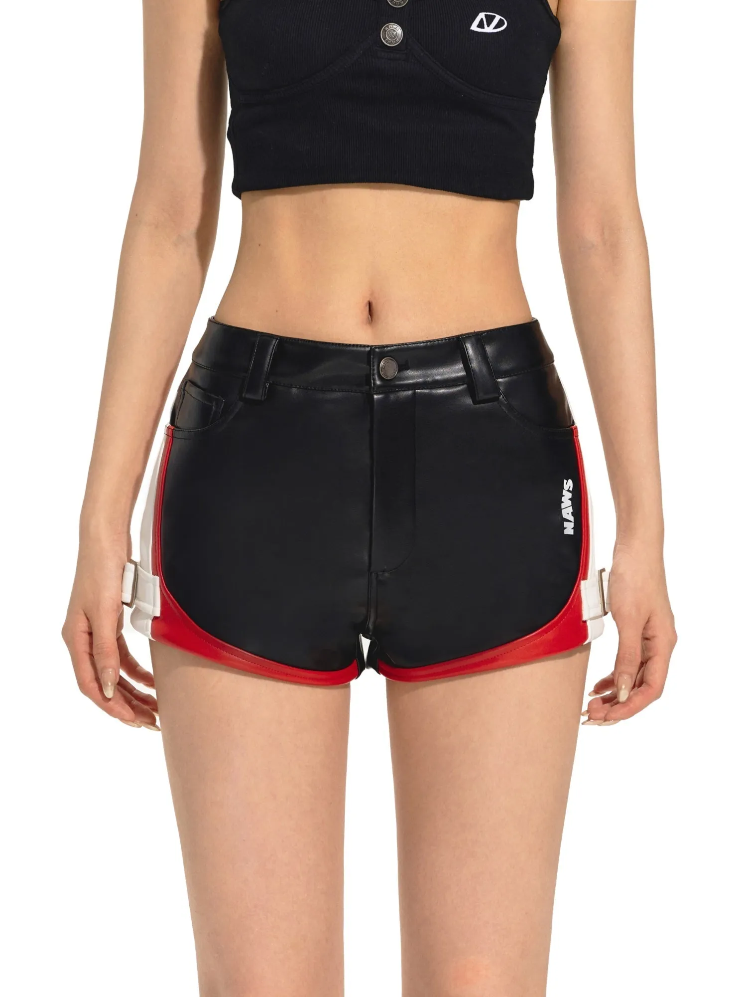 Motorcycle Leather Shorts-