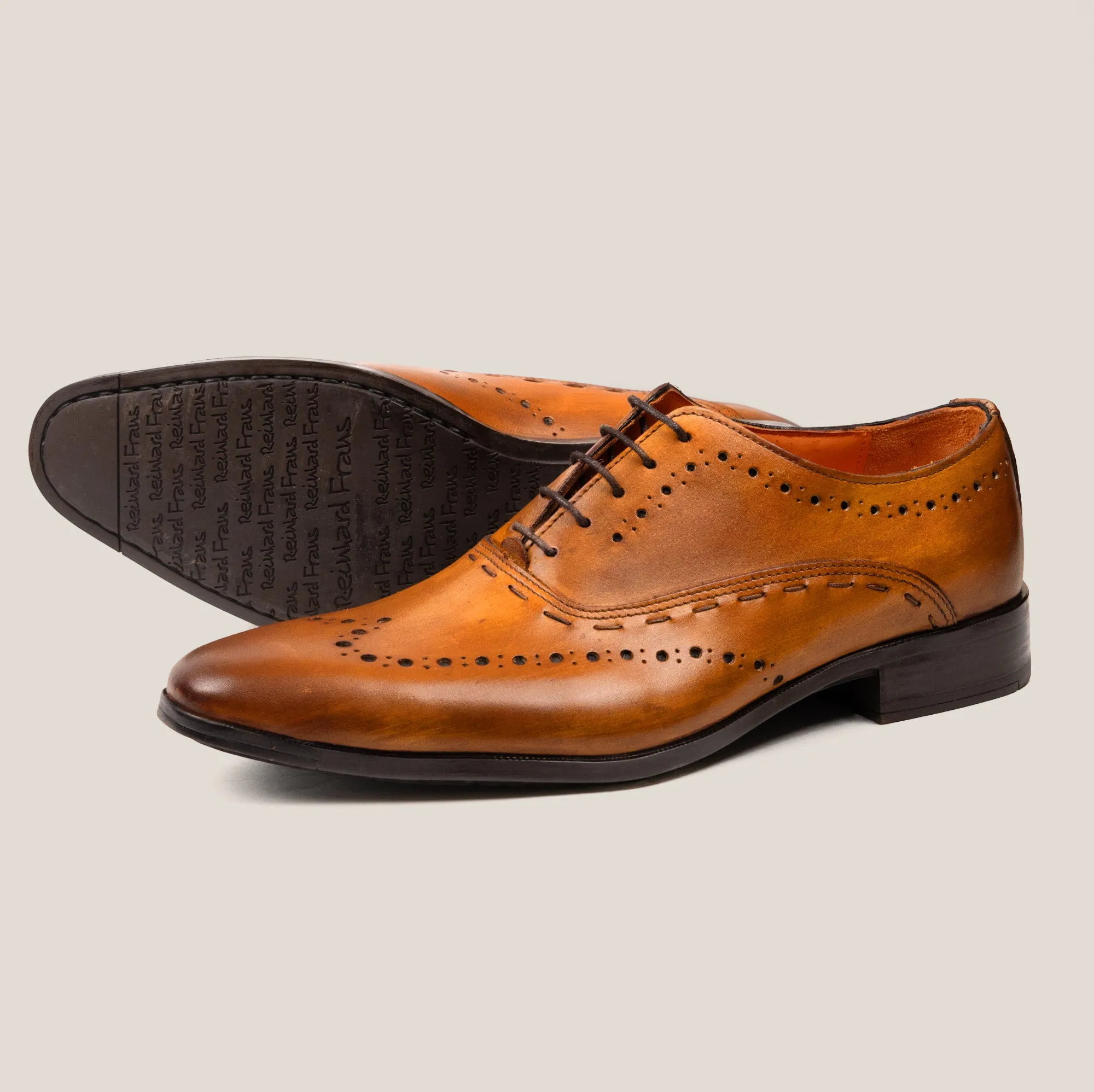 Naples Light Cognac Brown Leather Brogues