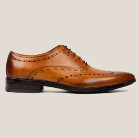 Naples Light Cognac Brown Leather Brogues