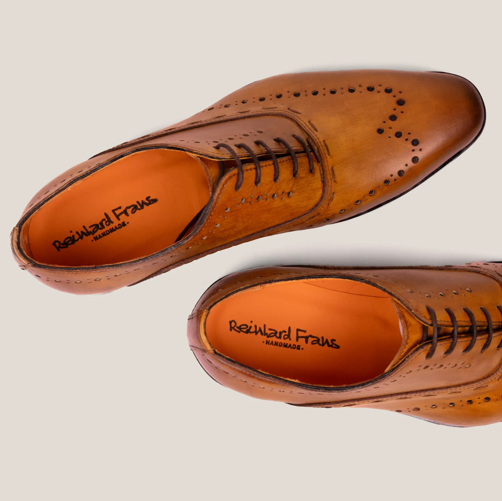 Naples Light Cognac Brown Leather Brogues