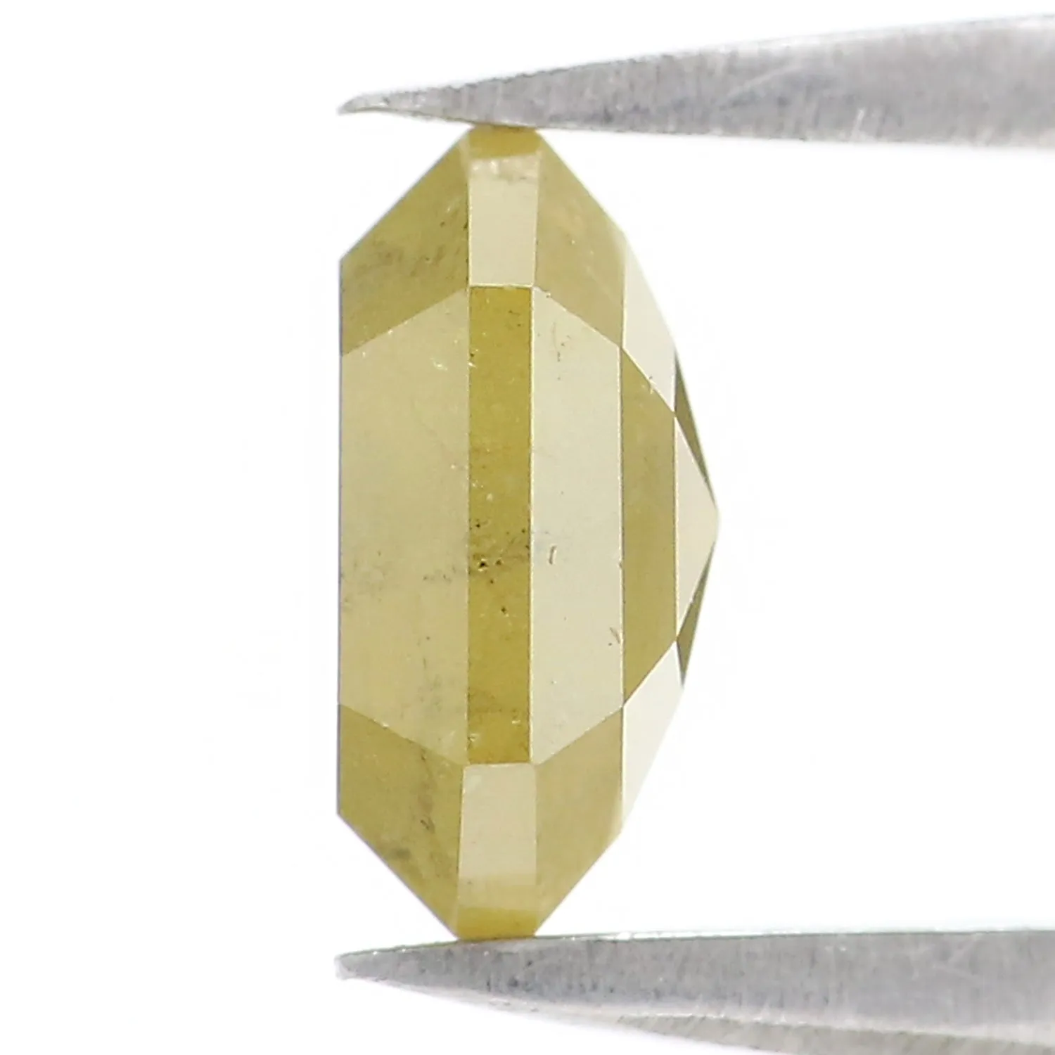 Natural Loose Hexagon Yellow Green Color Diamond 1.31 CT 7.35 MM Hexagon Shape Rose Cut Diamond KR2256